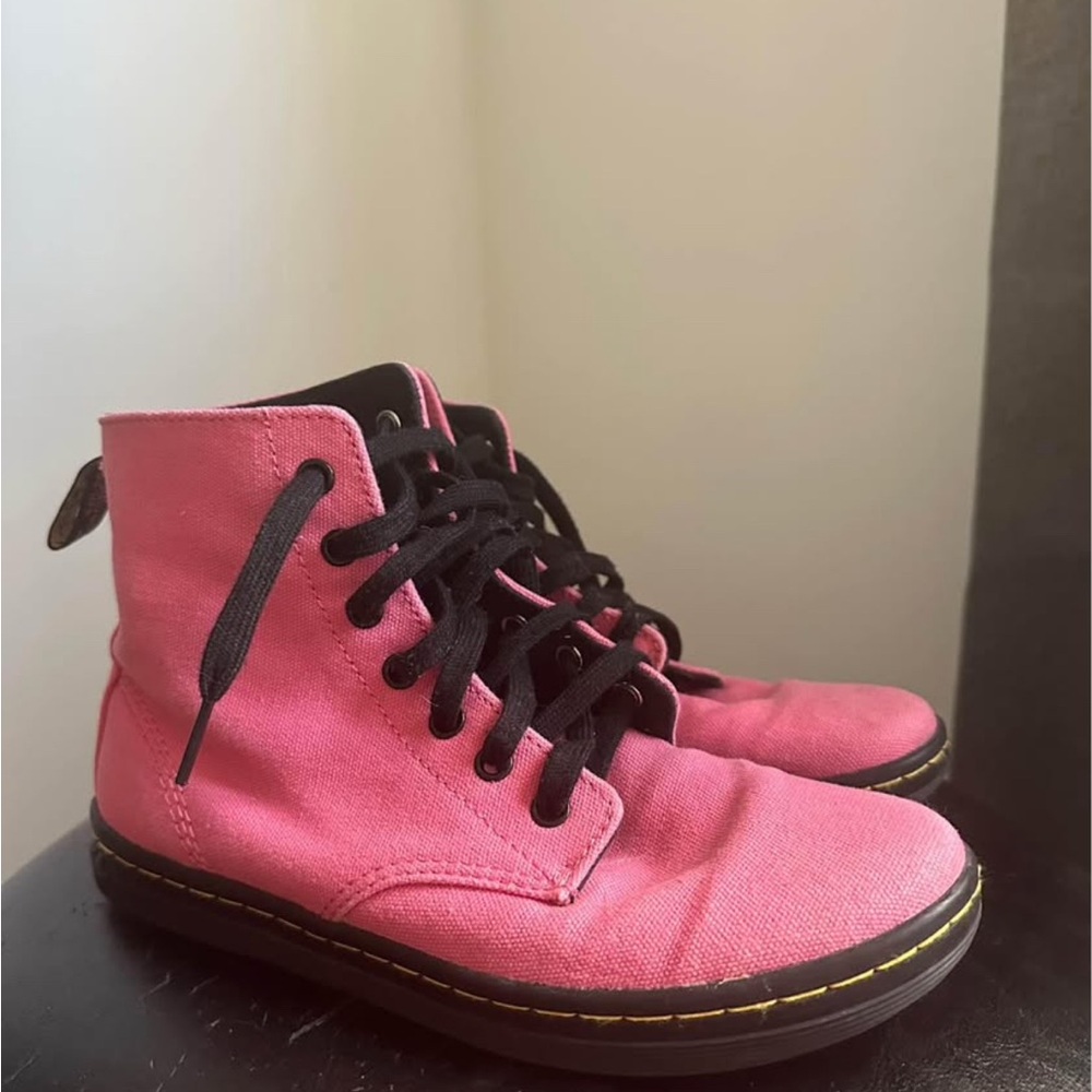 Dr. Martens Pink and Black High-Top Boots